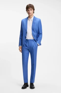 Two-piece extra-slim-fit suit in linen twill