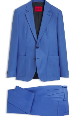 Two-piece extra-slim-fit suit in linen twill