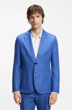 Two-piece extra-slim-fit suit in linen twill