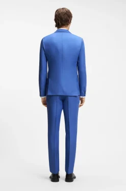 Two-piece extra-slim-fit suit in linen twill