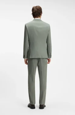 Two-piece extra-slim-fit suit in patterned fabric