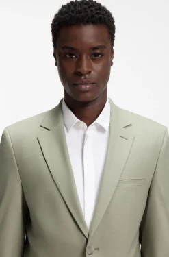 Two-piece extra-slim-fit suit in wool-blend poplin
