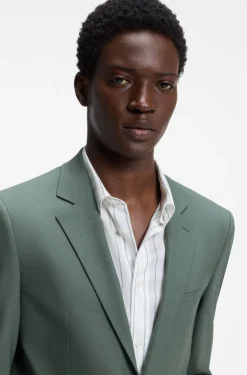 Two-piece extra-slim-fit suit in wool-blend poplin