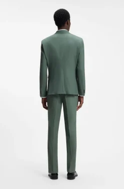 Two-piece extra-slim-fit suit in wool-blend poplin