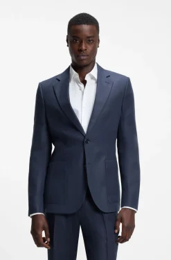 Two-piece extra-slim-fit suit in linen twill