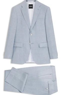 Two-piece regular-fit suit in checked fabric
