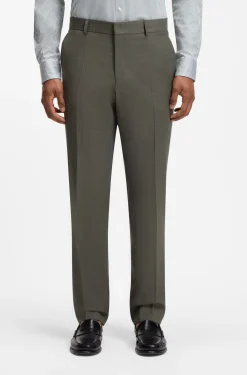 Two-piece regular-fit suit in melange stretch wool
