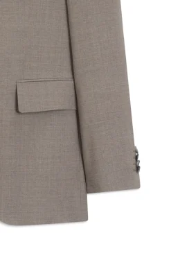 Two-piece regular-fit suit in melange stretch wool