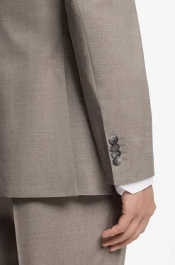 Two-piece regular-fit suit in melange stretch wool