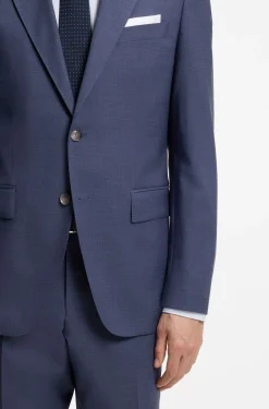 Two-piece regular-fit suit in melange stretch wool
