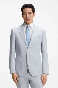 Two-piece regular-fit suit in stretch bouclé