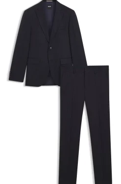 Two-piece regular-fit suit in striped virgin wool