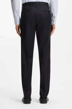 Two-piece regular-fit suit in striped virgin wool
