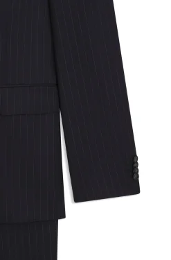 Two-piece regular-fit suit in striped virgin wool