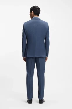 Two-piece regular-fit suit in striped virgin wool