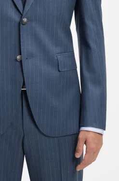 Two-piece regular-fit suit in striped virgin wool