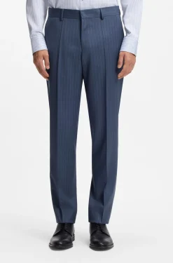 Two-piece regular-fit suit in striped virgin wool
