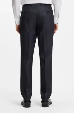 Two-piece regular-fit suit in virgin wool and silk