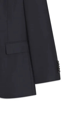 Two-piece regular-fit suit in virgin wool and silk