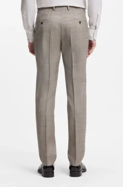 Two-piece slim-fit suit in a patterned wool-silk blend