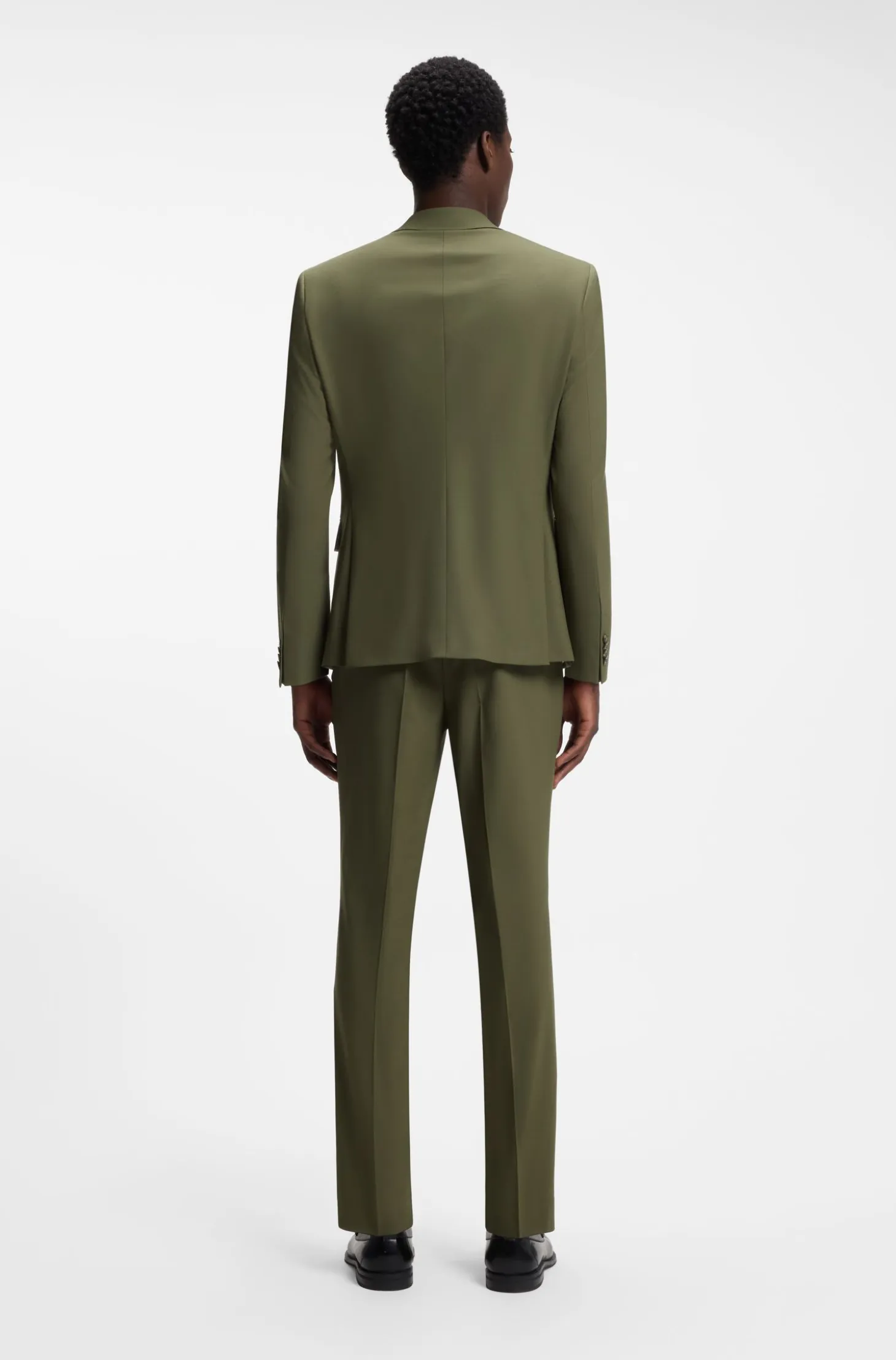 Two-piece slim-fit suit in a stretch wool blend