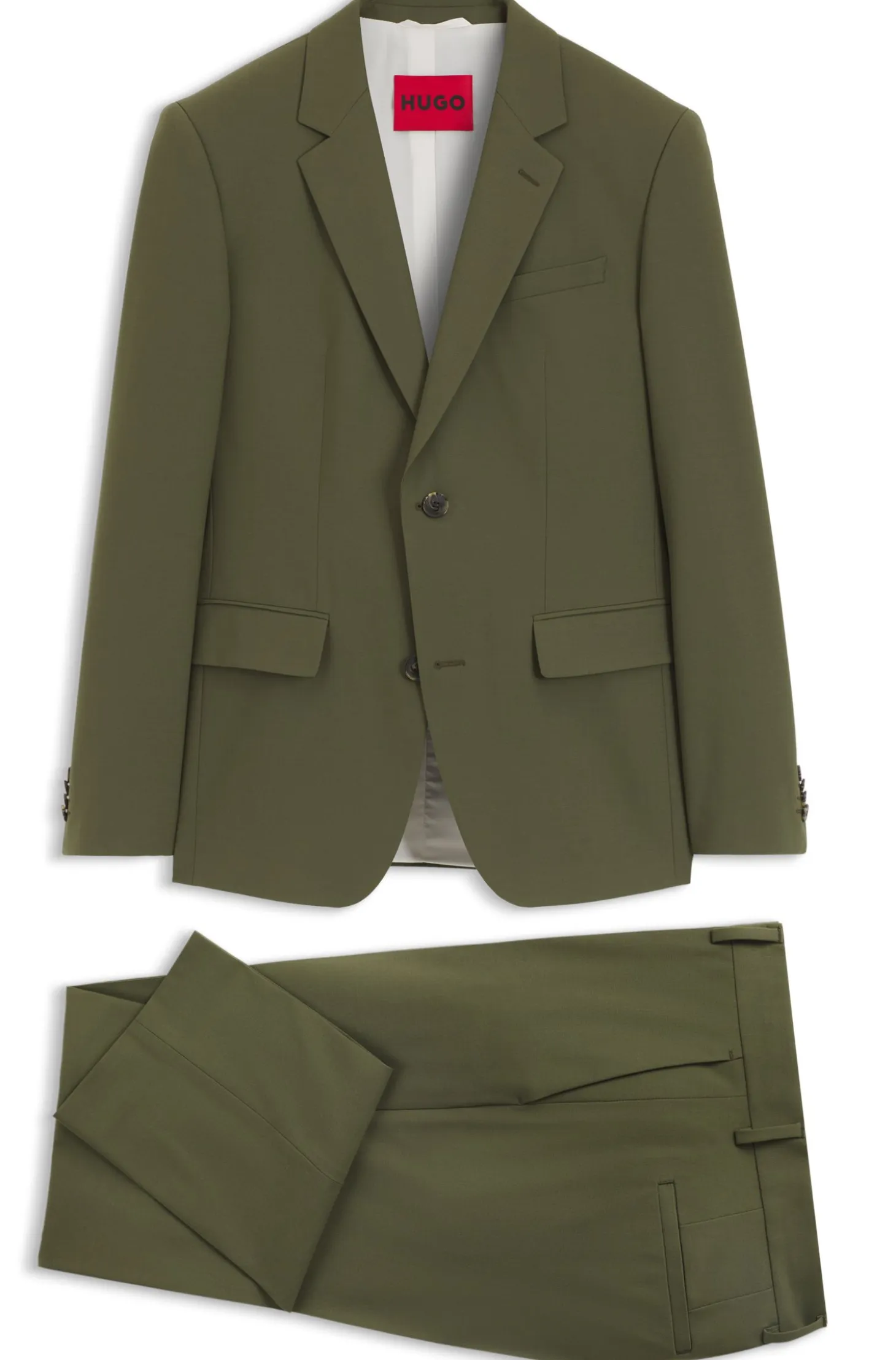 Two-piece slim-fit suit in a stretch wool blend