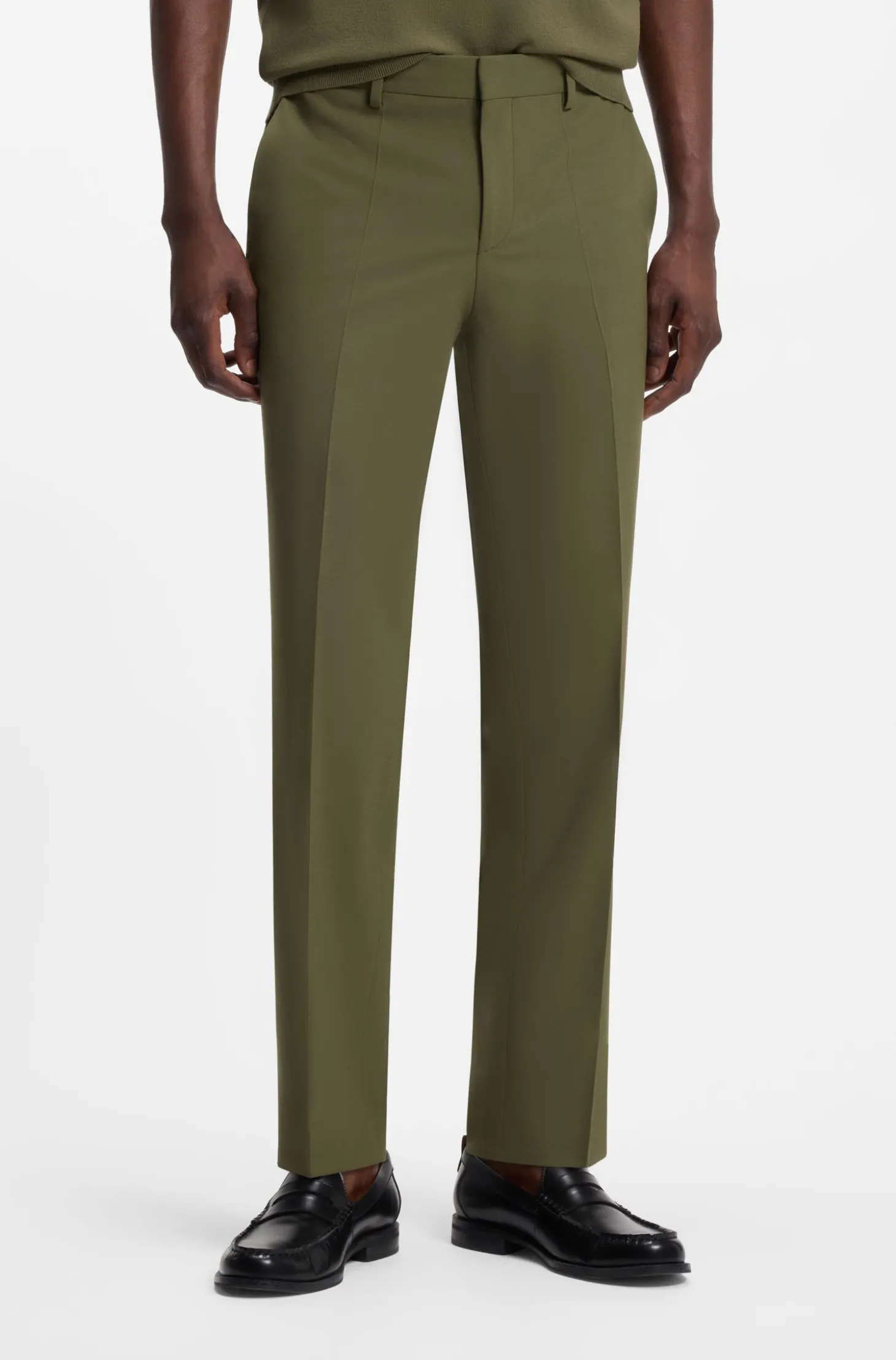 Two-piece slim-fit suit in a stretch wool blend
