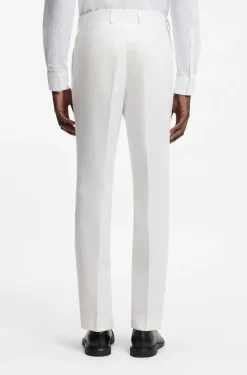 Two-piece slim-fit suit in cotton and linen