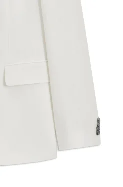 Two-piece slim-fit suit in cotton and linen