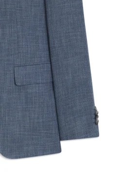 Two-piece slim-fit suit in cotton and virgin wool