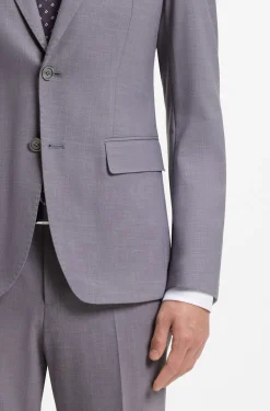 Two-piece slim-fit suit in micro-patterned fabric