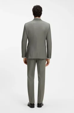 Two-piece slim-fit suit in patterned stretch wool