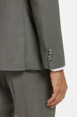 Two-piece slim-fit suit in patterned stretch wool