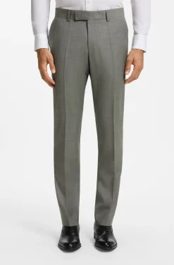 Two-piece slim-fit suit in patterned stretch wool