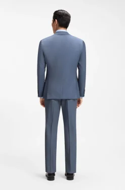 Two-piece slim-fit suit in patterned stretch wool