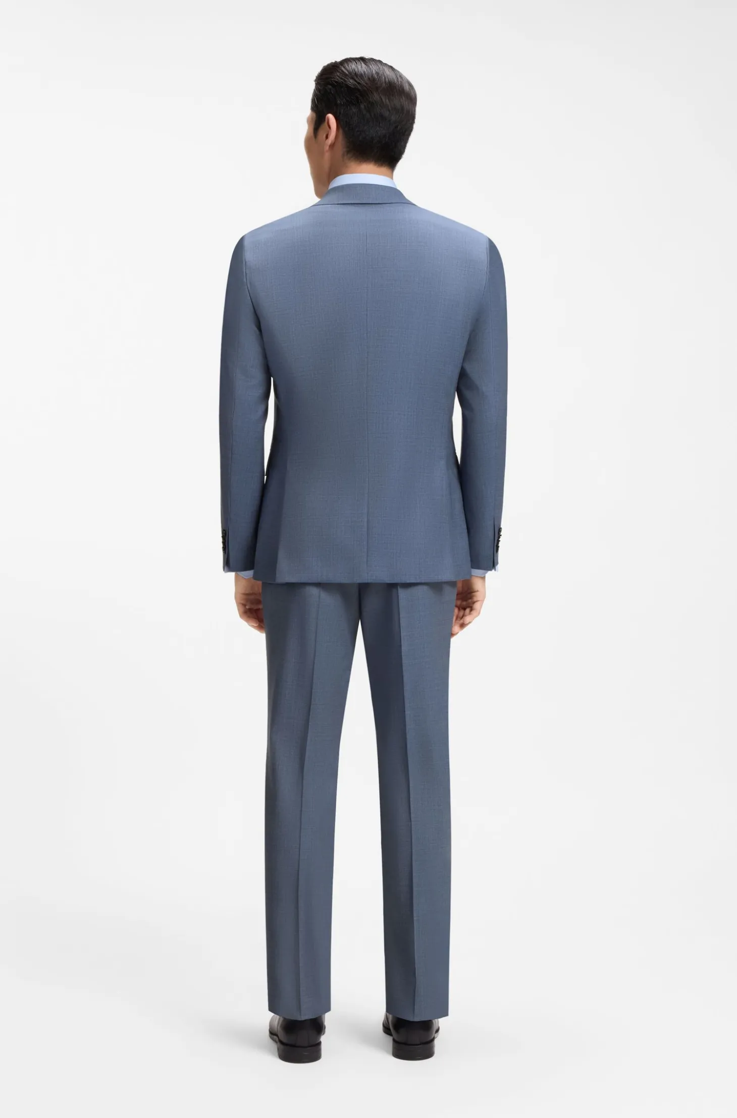 Two-piece slim-fit suit in patterned stretch wool
