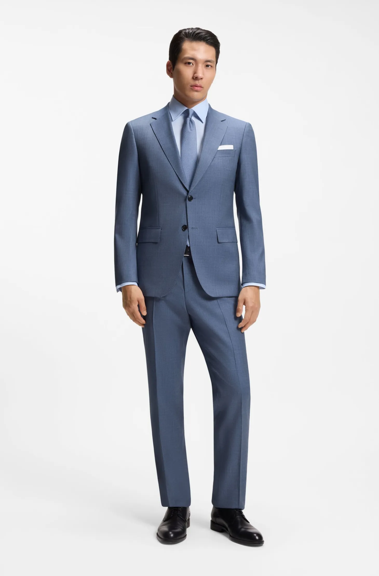 Two-piece slim-fit suit in patterned stretch wool