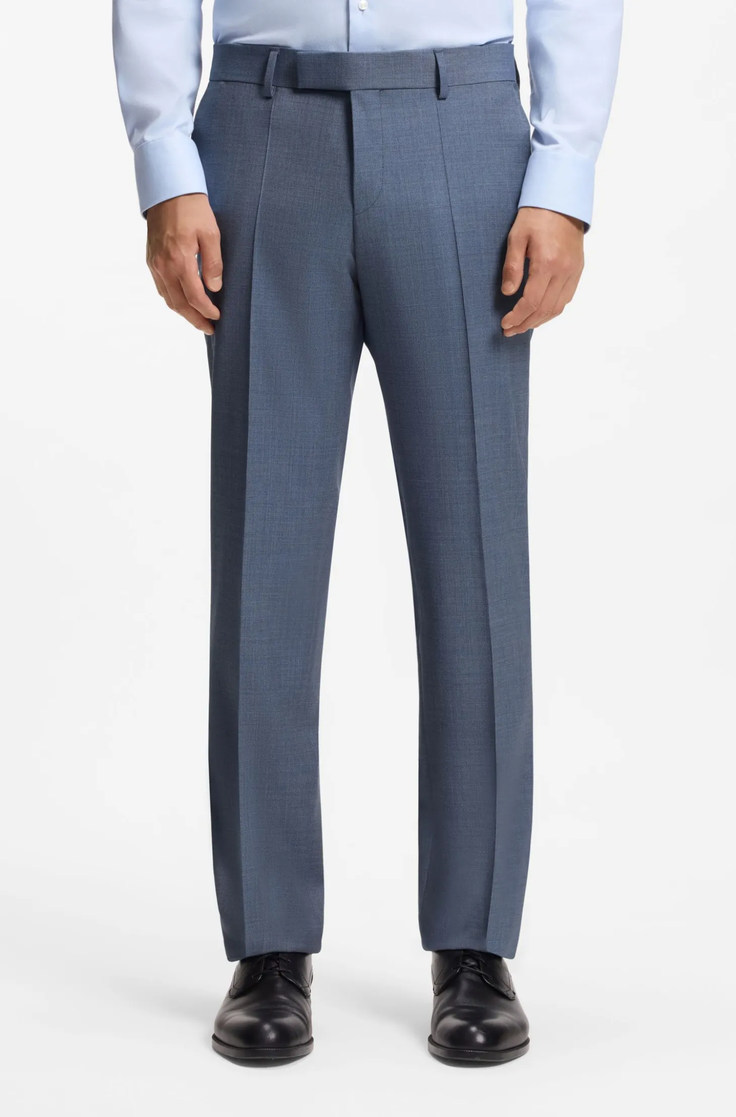 Two-piece slim-fit suit in patterned stretch wool