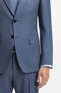 Two-piece slim-fit suit in patterned stretch wool