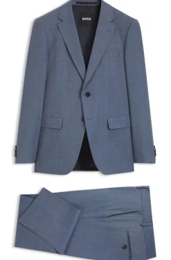 Two-piece slim-fit suit in patterned stretch wool