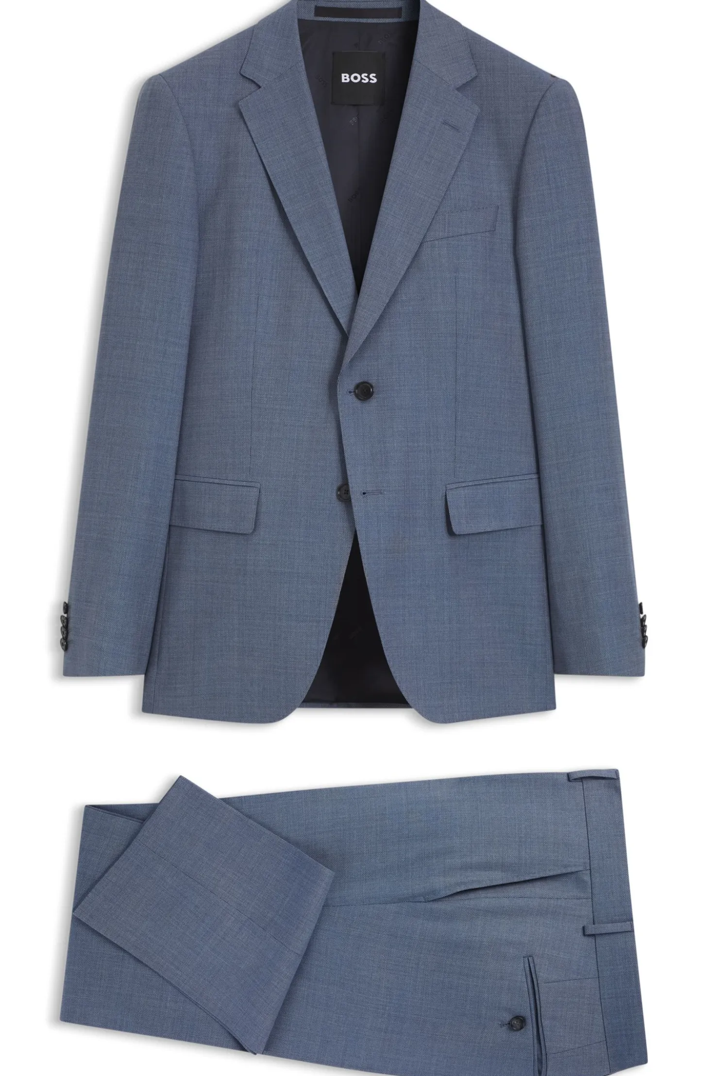 Two-piece slim-fit suit in patterned stretch wool