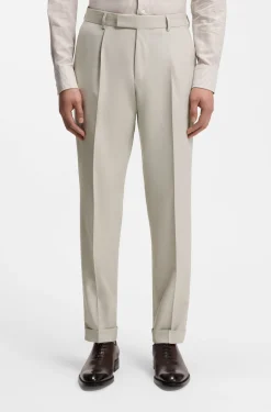 Two-piece slim-fit suit in patterned virgin wool