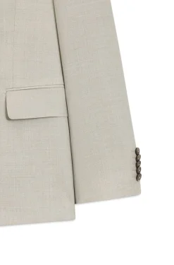 Two-piece slim-fit suit in patterned virgin wool
