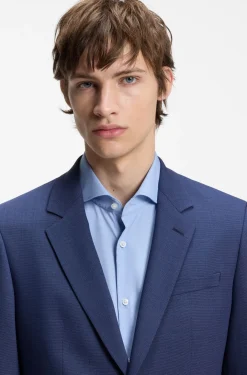 Two-piece slim-fit suit in performance-stretch twill