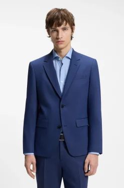 Two-piece slim-fit suit in performance-stretch twill