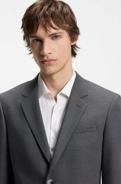 Two-piece slim-fit suit in performance-stretch twill