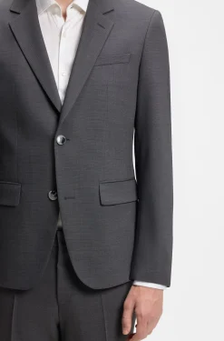 Two-piece slim-fit suit in performance-stretch twill