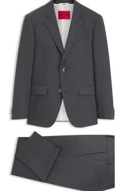 Two-piece slim-fit suit in performance-stretch twill