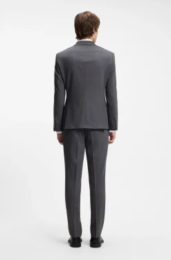 Two-piece slim-fit suit in performance-stretch twill