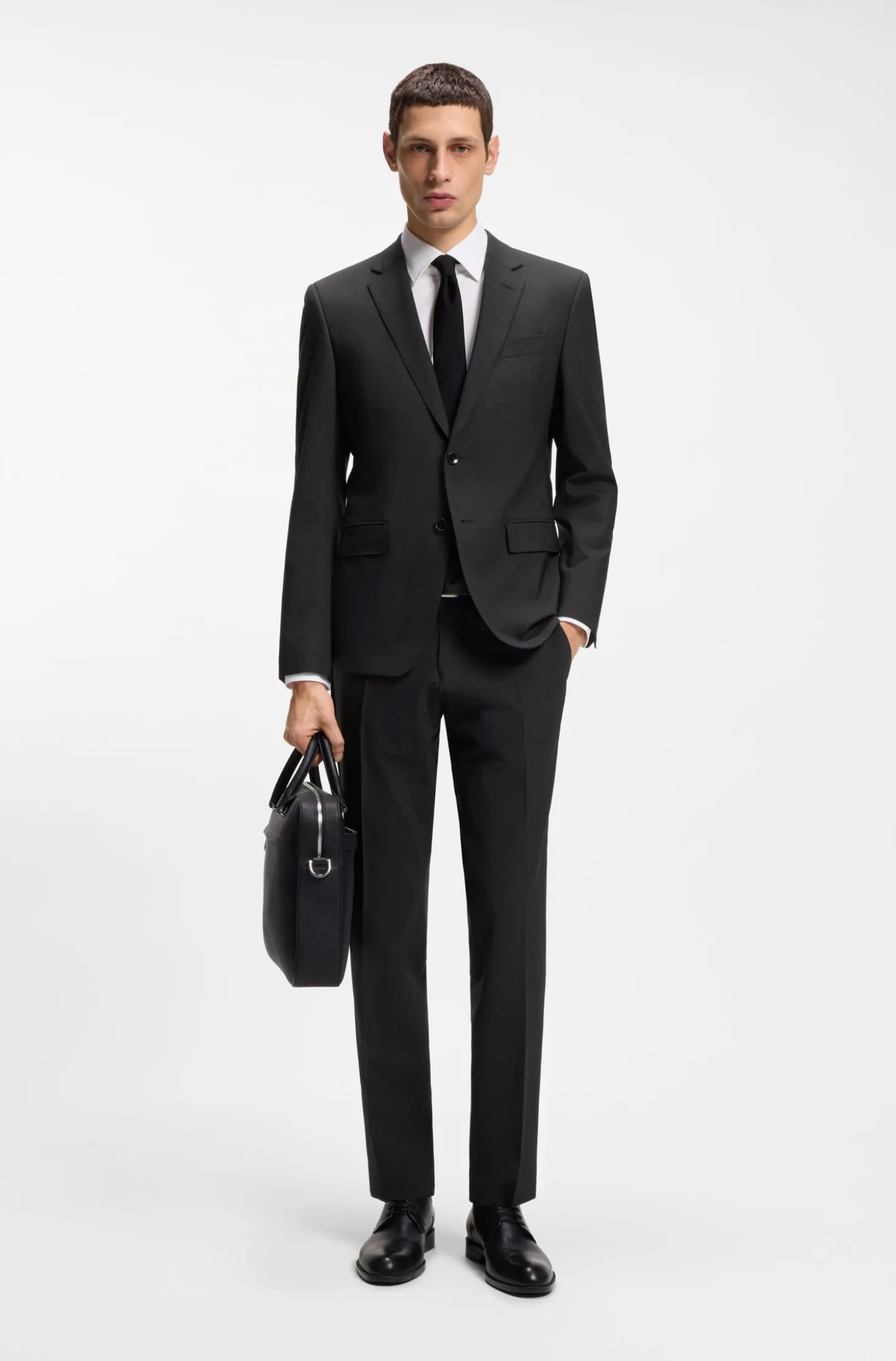Two-piece slim-fit suit in stretch wool